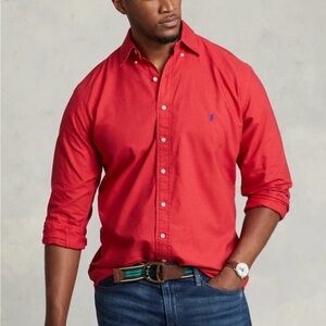 Ralph Lauren Men's Bright Red Button-Down Shirt